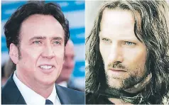  ??  ?? Nicolas Cage no se arrepiente de haber rechazado el papel de Aragorn en “El señor de los anillos”.