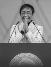  ?? ?? Maria Ressa, a Filipina journalist and winner of the 2021 Nobel Peace Prize.