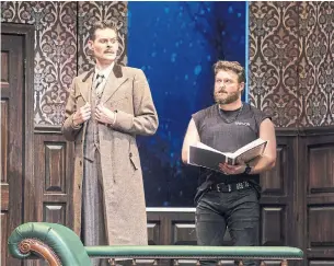  ?? JEREMY DANIEL ?? Evan Alexander Smith as Inspector Carter; Brandon J. Ellis as Trevor in The Play That Goes Wrong.