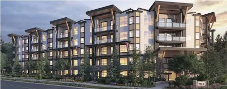  ??  ?? The five-storey complex from RDG Management has impressive features, inside and out. The 94 condos are priced from $279,900 to $399,900.