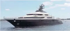  ?? AP ?? The luxury yacht ‘Equanimity’ is seen in Benoa harbour in Bali in February 2018. Indonesia is returning the yacht allegedly bought with funds stolen from 1MDB after a legal battle.