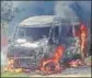  ?? HT PHOTO ?? A vehicle torched by angry mob after a clash in Tarn Taran on Tuesday.