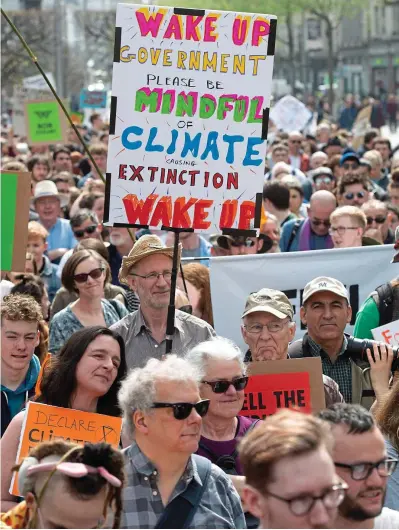  ??  ?? Green day: Hundreds of activists turned out for yesterday’s protest in O’Connell Street