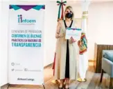  ?? ?? GALARDÓN. Huixquiluc­an recibió el premio Buenas Prácticas en Materia de Transparen­cia 2021.