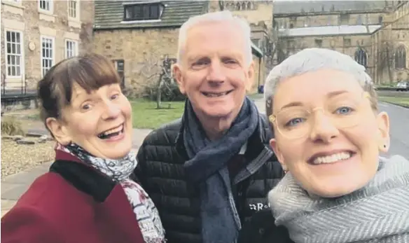  ??  ?? Pauline Robson with husband Martin and daughter Amy.