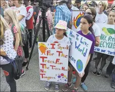  ?? Kathleen Megan/CT Mirror ?? Young people called for change at the Sept. 20 climate change rally in Hartford.