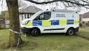  ??  ?? Police outside the house where the couple were found