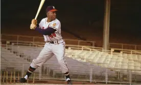  ??  ?? Hank Aaron in 1955, during his second major league season with the Milwaukee Braves. Photograph: Hulton Archive/Getty Images