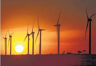  ?? Houston Chronicle file ?? Wind farms like this one in the Fort Stockton area help give Texas the highest wind power capacity in the nation. Matching the intermitte­nt wind supply with demand can be tricky.