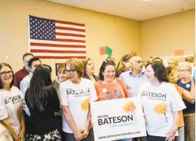  ?? Jason Henry / New York Times ?? In April, Facebook allowed negative ads about Rocklin candidate Regina Bateson (in orange) despite stepped-up screening of political material.