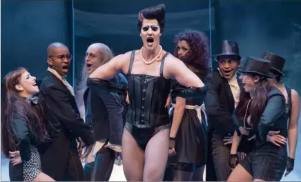  ?? PICTURE: JESSE KATE KRAMER ?? ABSOLUTE PLEASURE: Brandan van Rhyn takes centre stage as the mad scientist and transvesti­te Frank N Furter in this scene from Richard O’Brien’s musical The Rocky Horror Show. The show is at the Fugard Theatre until August 24, and has got rave reviews....