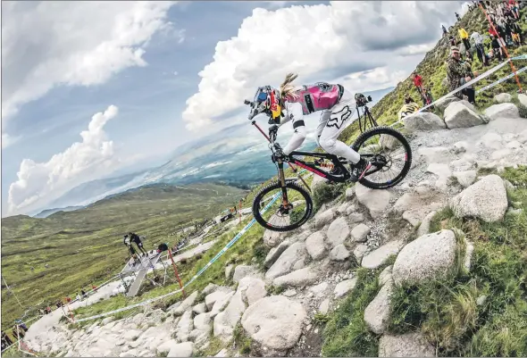  ?? Photo: Phunkt.com ?? Tahnee Seagrave on the top section of the Nevis Range course, on her way to claiming victory.