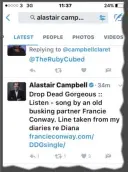  ?? Campbell’s Tweet about Francie’s song. ??