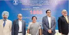  ?? PIC/PTI ?? Acting Chief Justice of Delhi High Court, Justice Gita Mittal along with judges at the launch of a dedicated helpline number ‘1888’, in New Delhi on Monday