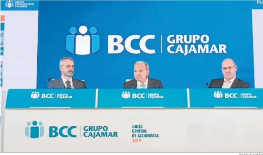  ?? DIARIO DE ALMERÍA ?? Junta general del Banco de Crédito Cooperativ­o celebrada en 2019 en Madrid .