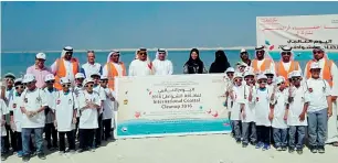  ?? Supplied photo ?? 200 students took part in the cleanup operations that covered 2km of Dubai coast. —