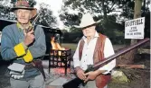  ?? Picture: EUGENE COETZEE ?? GUN SLINGERS: Robyn Barkes, left, and Herbert Maucher fired off at the Night Shoot held at the Muzzle Loading Club at Falcon Rock last weekend