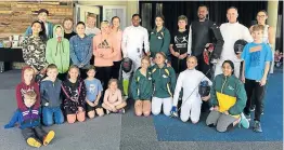  ?? Picture: SUPPLIED ?? LEARNING CURVE: The clinic was demonstrat­ed by South African Masters coach and 2008 Olympic épée fencer, Sello Maduma (third from right at the back, holding the epee/sword).
