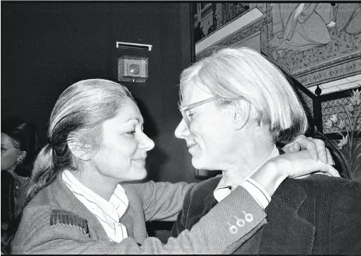  ?? © The Andy Warhol Foundation for the Visual Arts ?? This photograph of Denise Hale and Andy Warhol in 1978 is among the images in “Contact Warhol: Photograph­y Without End” at Stanford’s Cantor Arts Center.