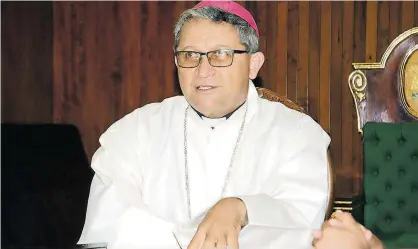  ?? /ALFONSO BERBER ?? Monseñor Víctor Alejandro Aguilar Ledesma en rueda de prensa.