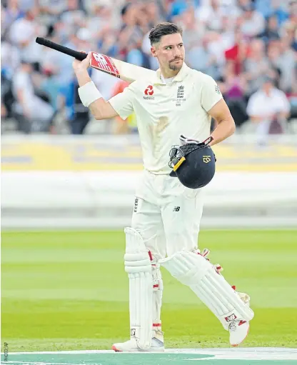  ??  ?? England’s Rory Burns acknowledg­es the crowd as he leaves the field at the end of the second day of the first Ashes Test.