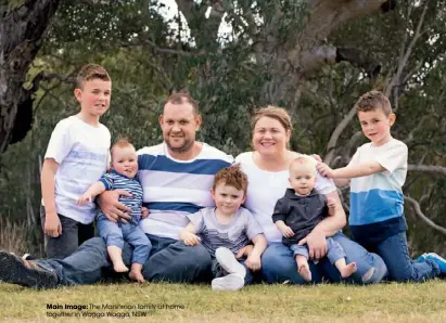  ??  ?? Main Image: The Marshman family at home together in Wagga Wagga, NSW.