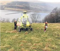  ??  ?? Kevin Mcnab from Strathtay was rescued by SCAA after being crushed under a dumper truck on the shores of Loch Tay. He has relived his ordeal for BBC One’s daytime show Close Calls – On Camera, which is being screened tomorrow.