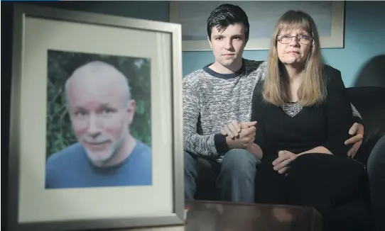  ?? JULIE OLIVER ?? Sharon and Dylan Mech, mother and son, are the surviving relatives of Greg Mech, pictured at left, who died by suicide in August. Mech was a passenger on the OC Transpo bus that crashed into a Via train in 2013 in Barrhaven. After that, his life...