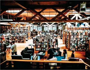  ?? NEAL KUMAR/VISIT SEATTLE/THE NEW YORK TIMES ?? In a photo provided by Visit Seattle, the Elliott Bay Book Company in Seattle, which is known for its bookstores and libraries.