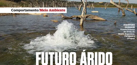  ?? ?? AQUÍFERO GUARANI Abastecime­nto de áreas do Brasil, Argentina, Paraguai e Uruguai