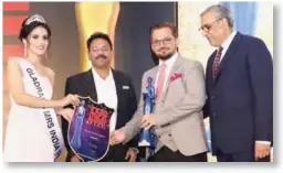  ??  ?? The award was given to Cox & Kings and received by Nagender Panwar, Head Operations