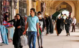  ??  ?? Shoppers in the south-eastern city of Kerman on Saturday. Photograph: ISNA/AFP via Getty Images