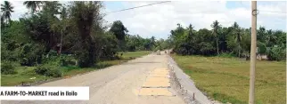  ??  ?? A FARM-TO-MARKET road in Iloilo