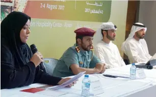  ?? Photo by M.Sajjad ?? officials announce the details of the fourth Ajman liwa Dates festival during a Press conference at the pavilion Al Zohra in Ajman on Monday. The festival begins on August 2. —