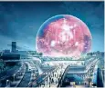  ??  ?? This is what the new MSG Sphere, in Stratford, will look like once it is built