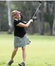  ?? Kevin Farmer Photo: ?? NICE SHOT: Belinda Bridle on course during Thursday’s Toowoomba Golf Club ladies foursomes championsh­ip.