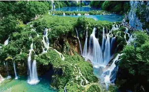  ??  ?? Croatia features stunning hinterland scenery and breathtaki­ng landscapes such as the waterfalls and lakes in Plitvice Natural Park.
