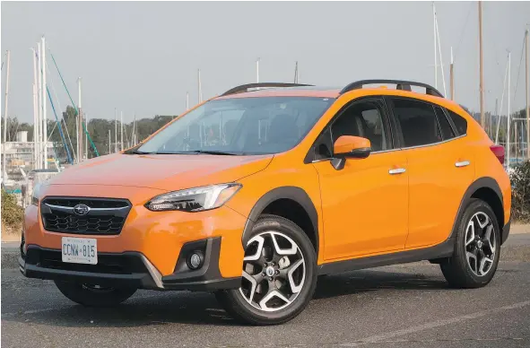  ?? PHOTOS: CLAYTON SEAMS/DRIVING.CA ?? Sunshine Orange is one of the more interestin­g colours being offered for the 2018 Subaru Crosstrek.