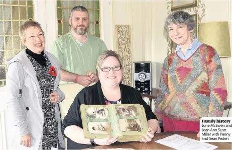  ??  ?? Family history June McEwen and Jean Ann Scott Miller with Penny and Sean Peden