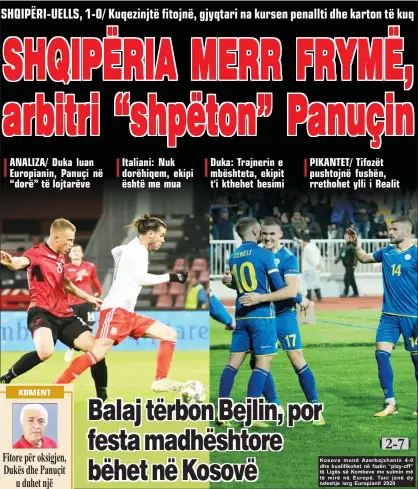 ??  ?? Kosova mund Azerbajxha­nin 4- 0 dhe kualifikoh­et në fazën “play-off” të Ligës së Kombeve me sulmin më të mirë në Europë. Tani janë dy ndeshje larg Europianit 2020