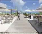  ?? MAGDA BIERNAT/GANSEVOORT TURKS + CAICOS ?? Zest Restaurant at Gansevoort Turks + Caicos has seating that wraps around the beach.