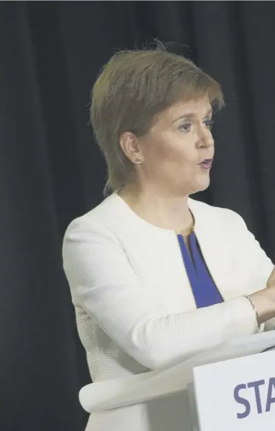  ??  ?? 0 Nicola Sturgeon responded angrily at the daily coronaviru­s briefing yesterday to demands from the