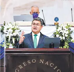  ?? FOTO: EL HERALDO ?? El presidente Juan Orlando Hernández participó la mañana de ayer en la instalació­n de la cuarta legislatur­a en el Congreso Nacional.