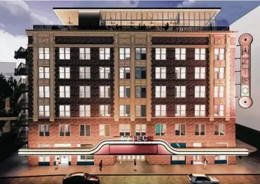  ?? Courtesy Overland Partners ?? The city’s Historic and Design Review Commission has given conceptual approval to the proposed renovation­s to the Aztec Theatre in downtown San Antonio.