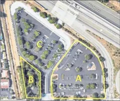  ?? VTA, GOOGLE MAPS ?? A transit village could emerge at a 3.6-acre Blossom Hill park-and-ride site, potentiall­y with 197 housing units and 19,000 square feet of retail and offices.