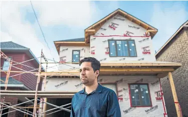 ?? ANDREW LAHODYNSKY­J FOR THE TORONTO STAR ?? Abid Mirza, 29, and his fiancée have twice delayed their wedding while waiting for their new home to be completed.