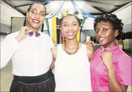  ??  ?? BowJay’s owner Jenell Pierre (centre) poses with two of her models