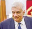  ?? ?? Sri Lanka’s President Ranil Wickremesi­nghe