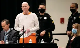  ?? Photograph: Santiago Mejia/Reuters ?? Joseph James DeAngelo, known as the Golden State Killer, rises to make a brief apology to his victims.