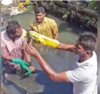  ??  ?? Gun used to kill SSI Wilson being recovered from a drainage in Ernakulam, Kerala (file)